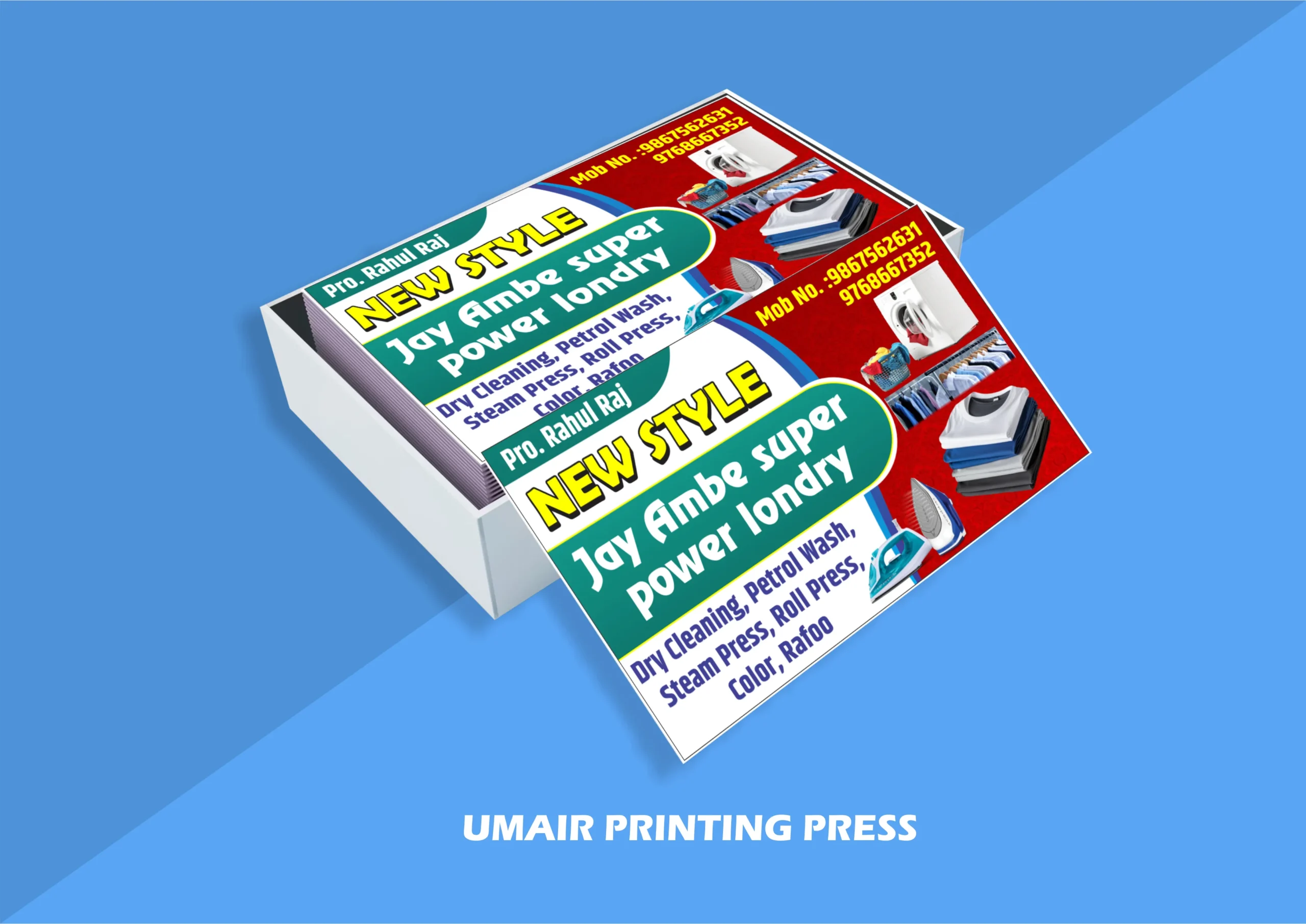 New Power Laundry Visiting Card Design -Umair Printing Press